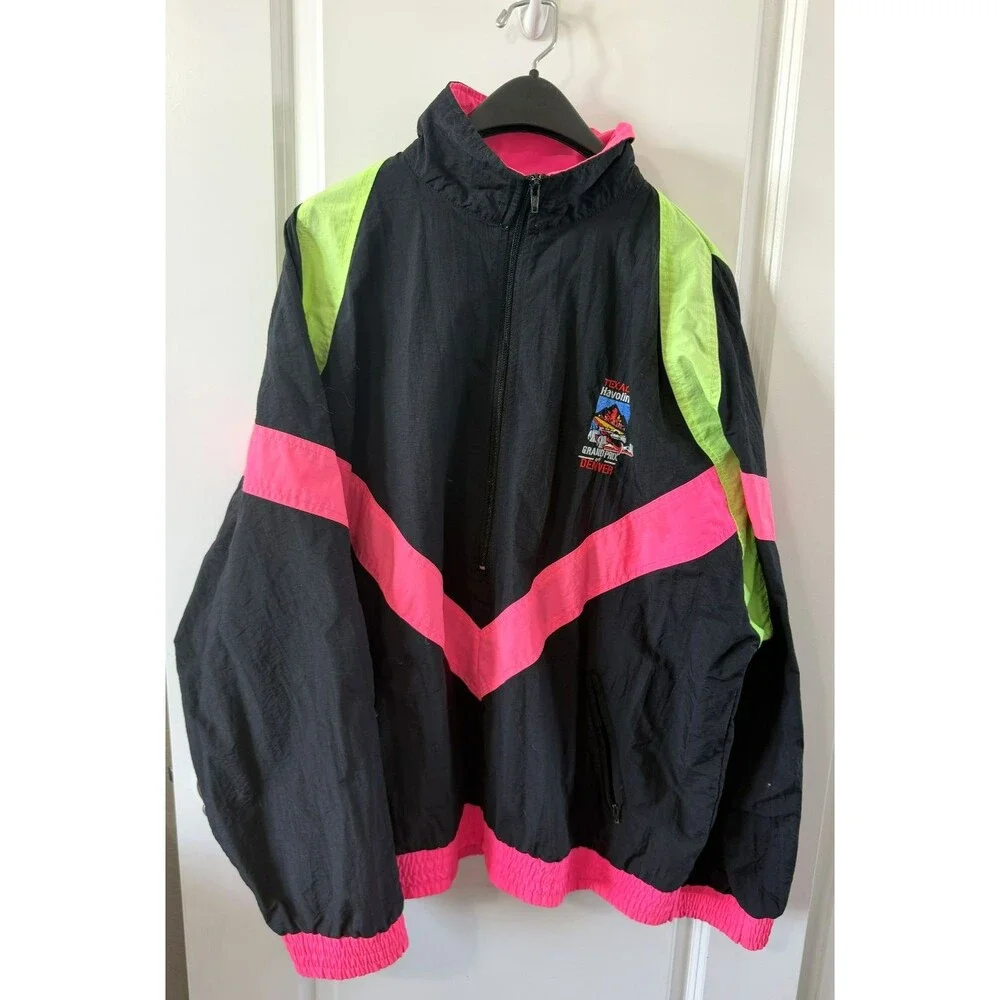 Vintage Texaco Havoline Grand Prix Denver CART Indy Car NEON Jacket Racing Race